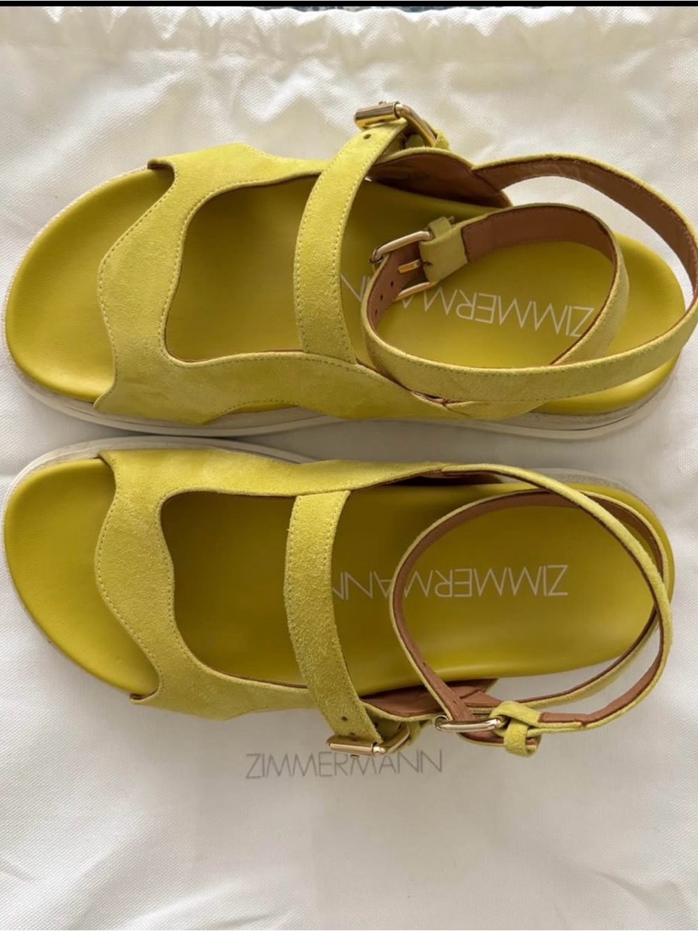 Zimmermann Lemon Suede Platform Sandals